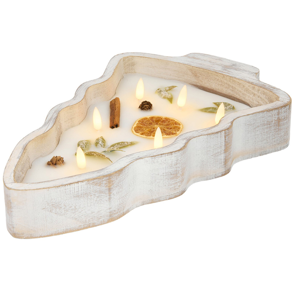 Tree Inclusion Wooden LED Candle Image 7