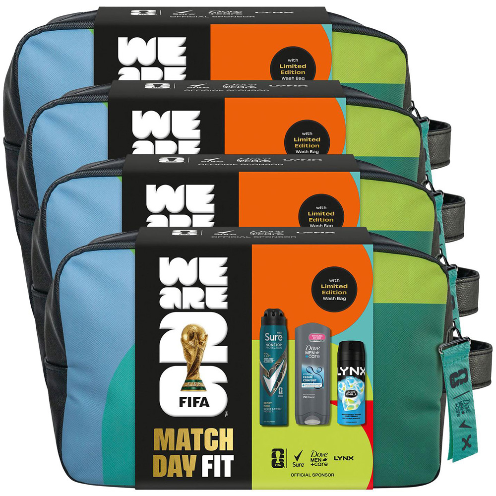Sure FIFA Match Day Fit Bodywash and Bodyspray with Wash Bag Gift Set for Him 4 Pack Image 1