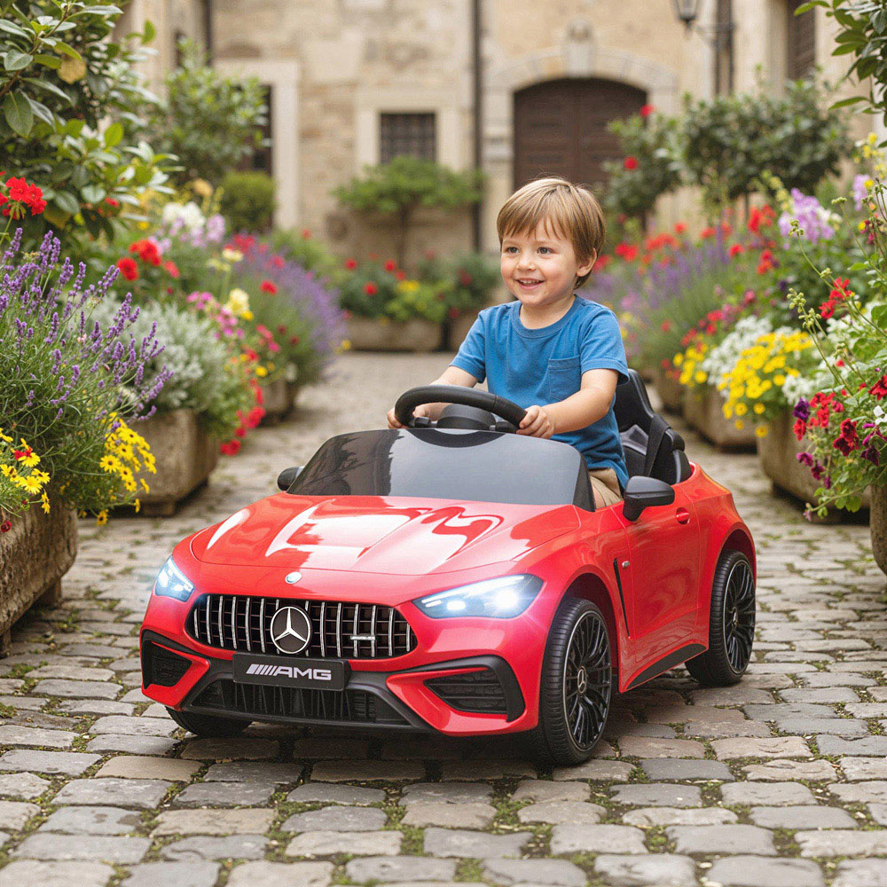 Tommy Toys Kids Red Licensed Mercedes AMG Electric Ride On Car with Remote and Seatbelt 12V Image 2