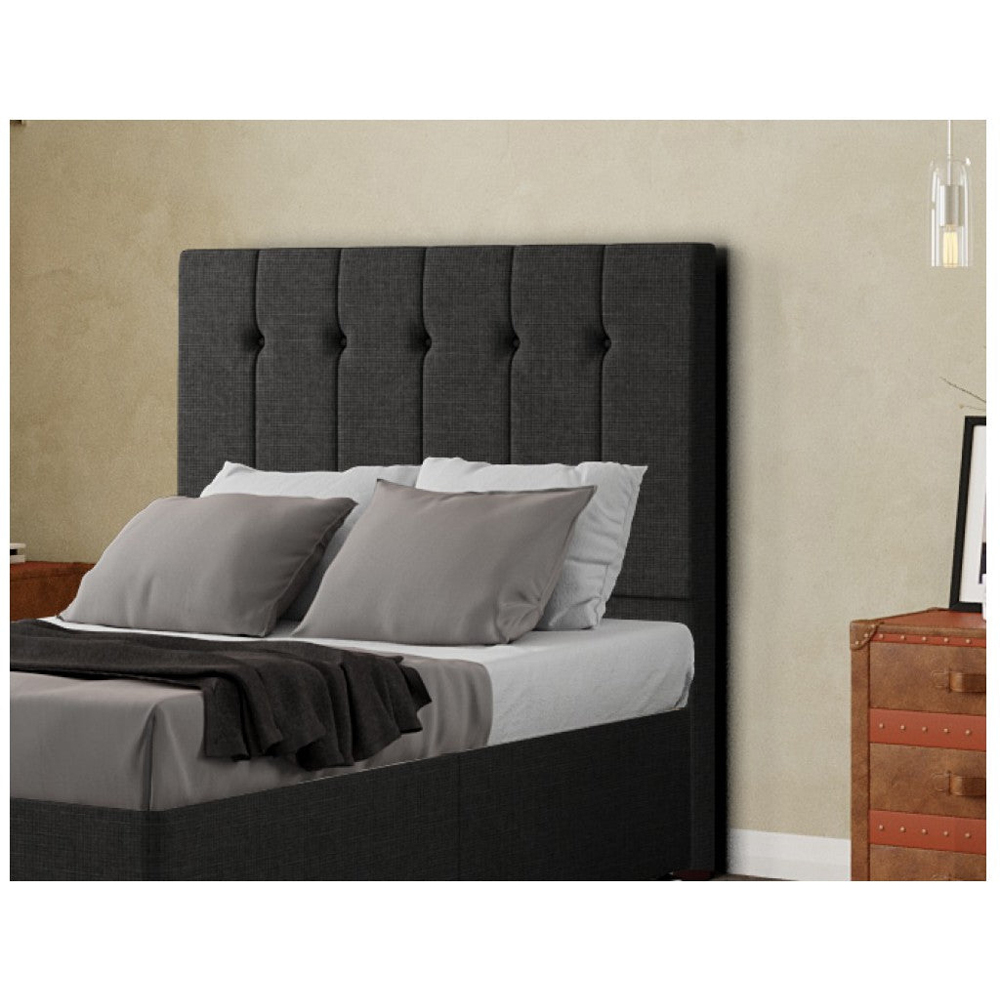 Eleganza Highland King Size Black Linen Floor Standing Headboard Image 4