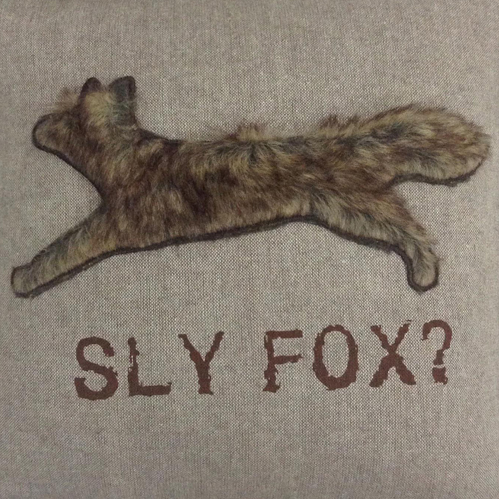 Velosso Fur Trim Sly Fox Filled Cushion 43 x 43cm 2 Pack Image 2