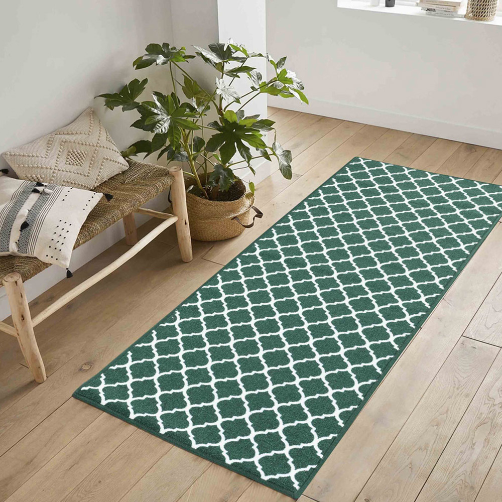Desire Rugs Havana Emerald Trellis Anti Slip Door Mat 300 x 80cm Image 2