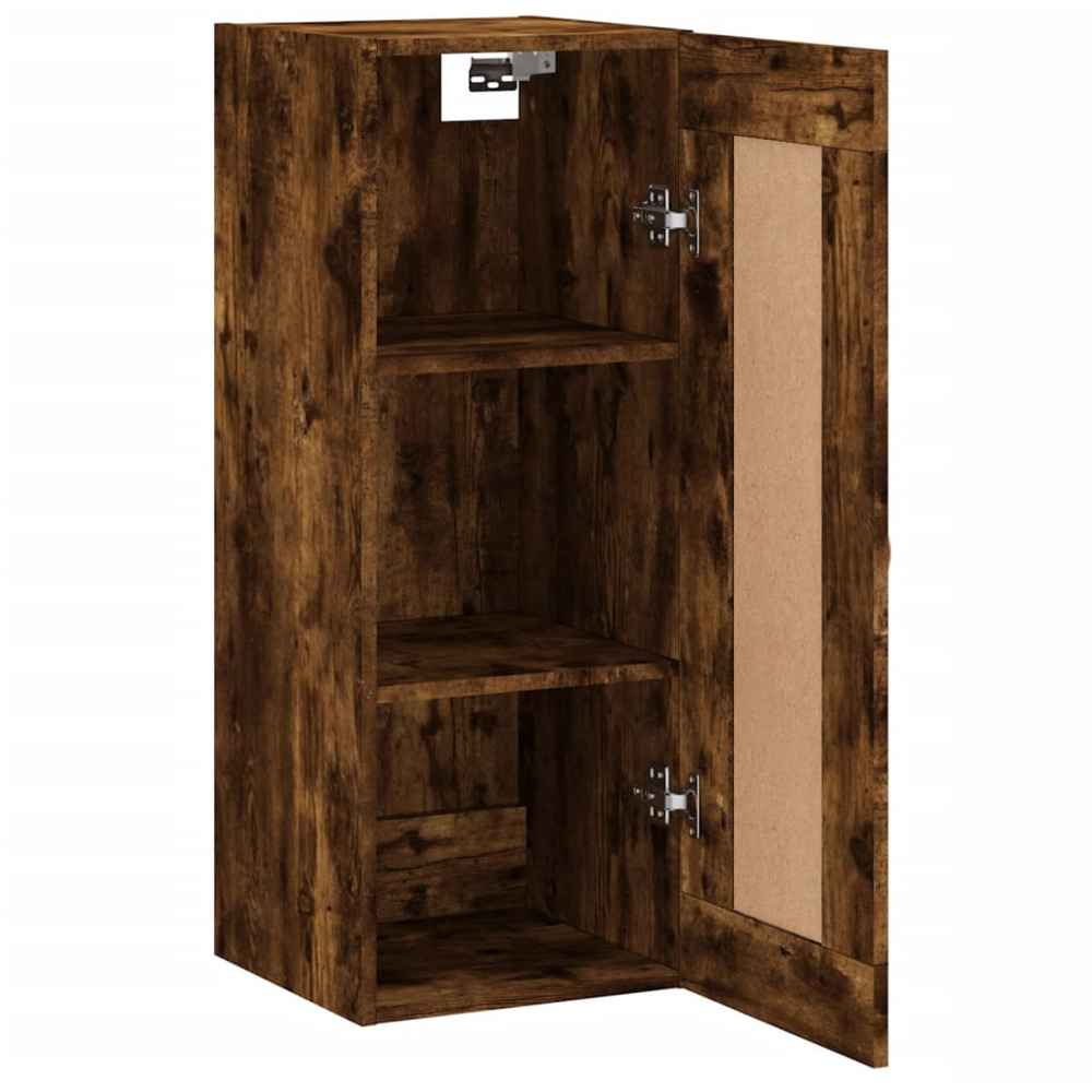 vidaXL Single Door Smoked Oak Wall Mounted Storage Cabinet Image 4