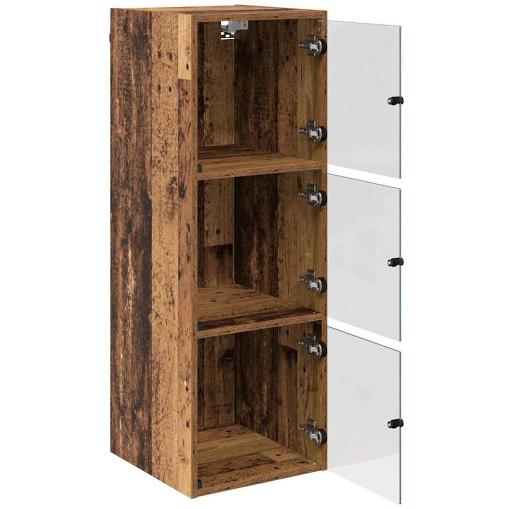 vidaXL 3 Glass Door Old Wood Wall Cabinet Image 5