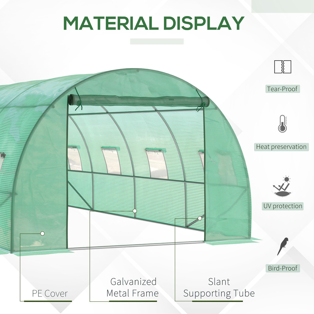 Outsunny Green Steel 19 x 10ft Greenhouse Image 4