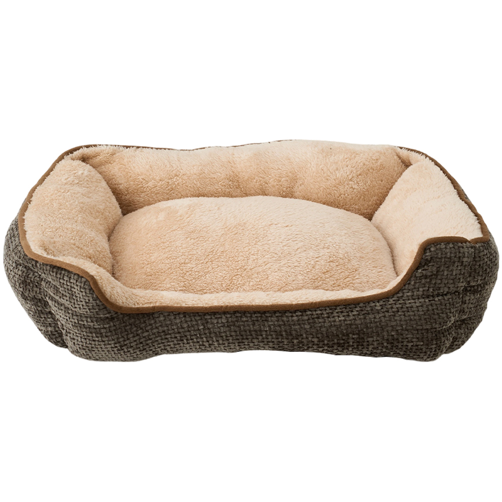 H&O Direct 50cm Brown Ultra Soft Chenille Dog Bed Image 2