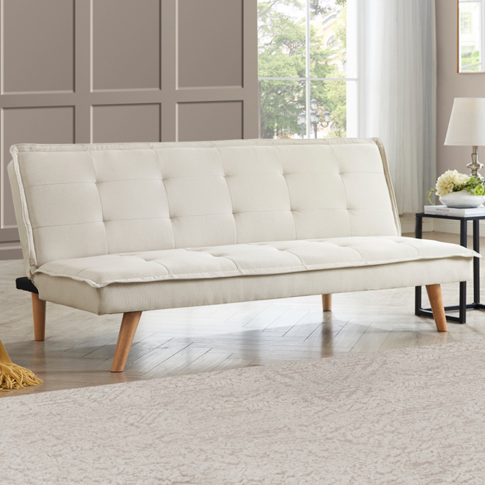 Home Detail Ada Double Sleeper Beige Fabric Sofa Bed Image 1