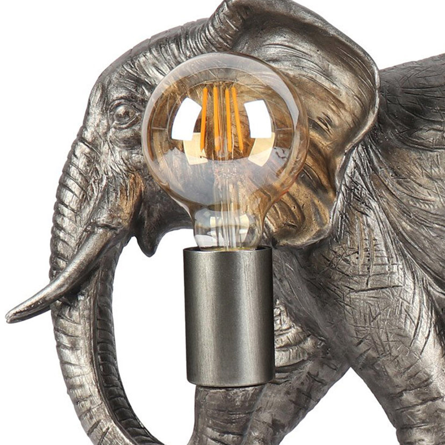 Elijah Elephant Table Lamp Silver Image 4