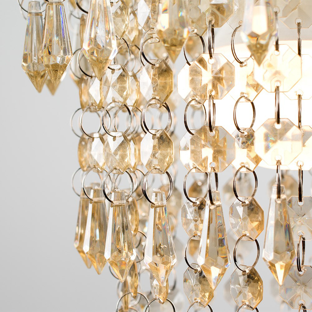 ValueLights 3 Tier Gold Acrylic Bead Droplet Ceiling Lamp Shade Image 5
