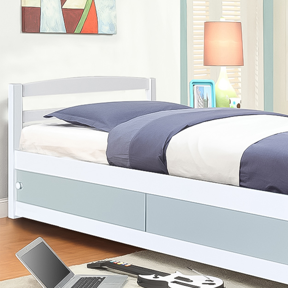 Brooklyn Single Grey Wooden Storage Bed Frame Image 2
