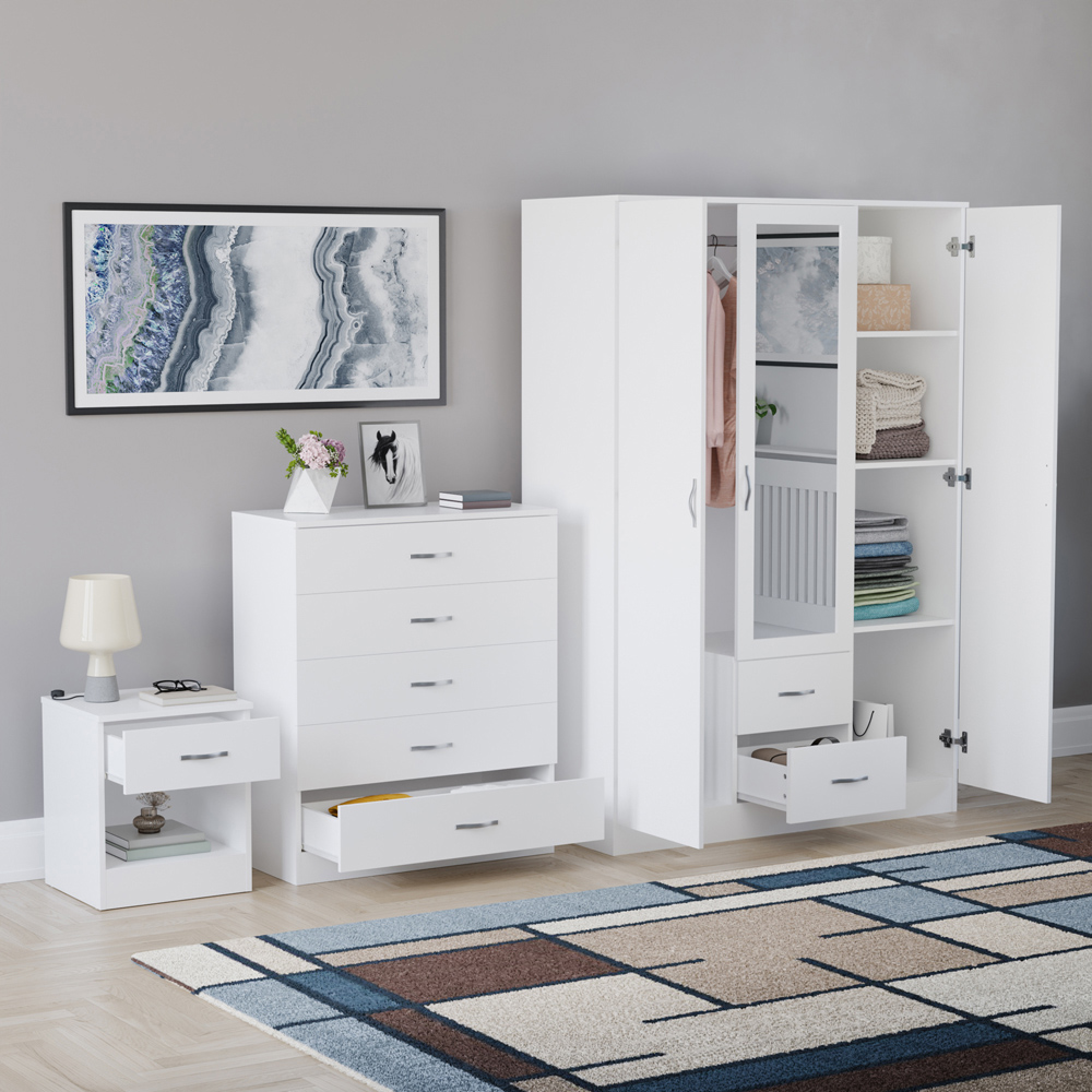VIDA DESIGNS Riano White 3 Piece Bedroom Furniture Set Image 5