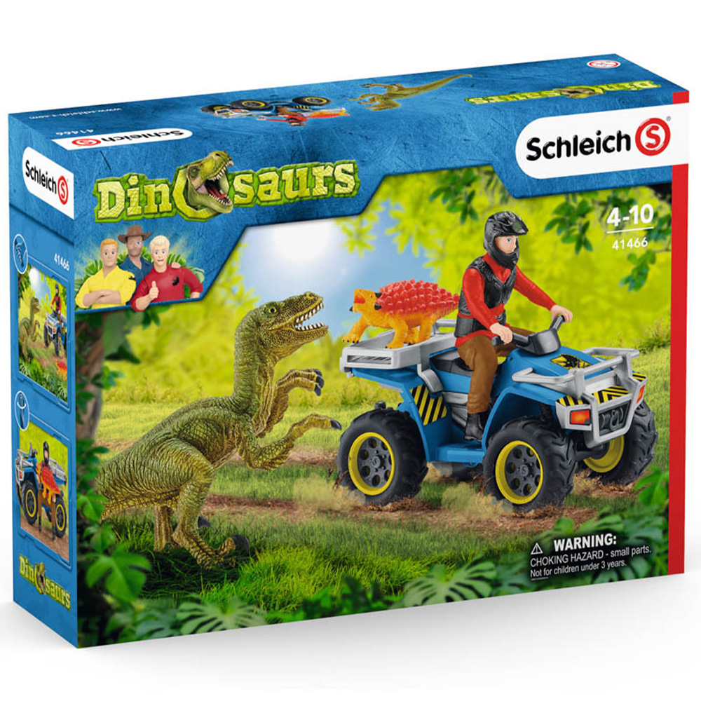 Schleich Dinosaurs Quad Escape from Velociraptor Toy Playset Image 3