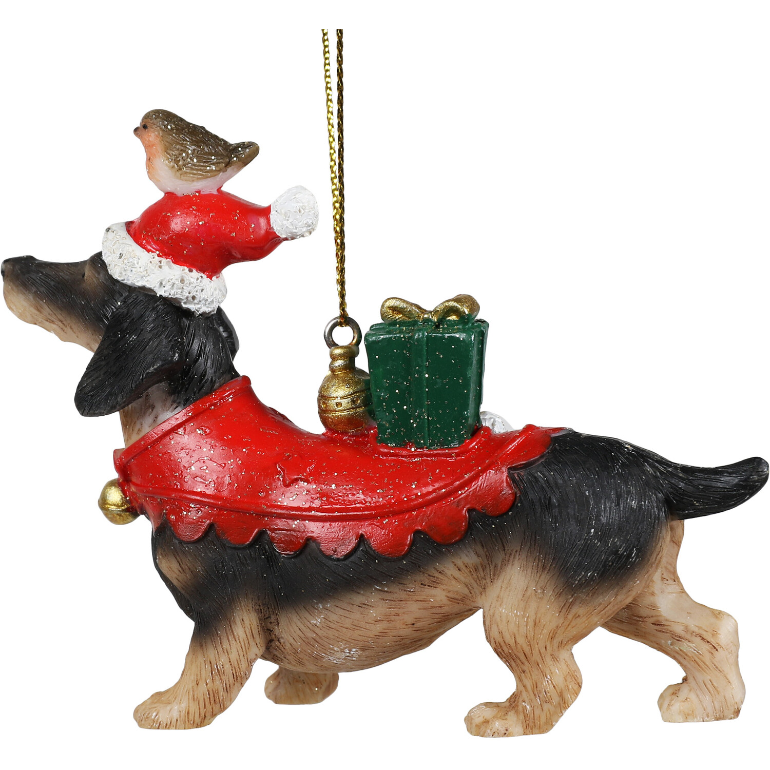 Festive Hanging Dachshund Decoration Image 1
