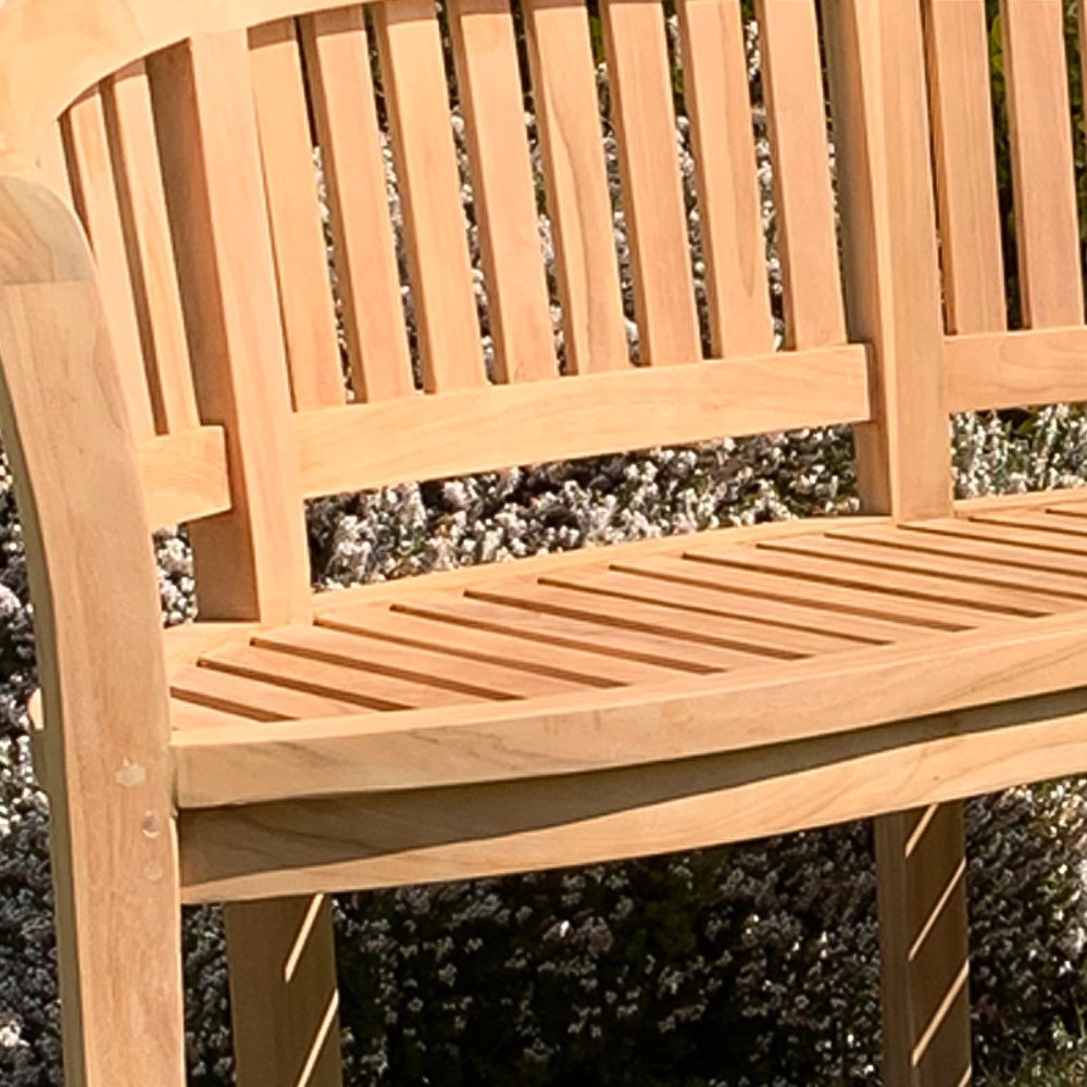 Acacia Home Peanut 3 Seater Natural Wood Garden Bench Image 3