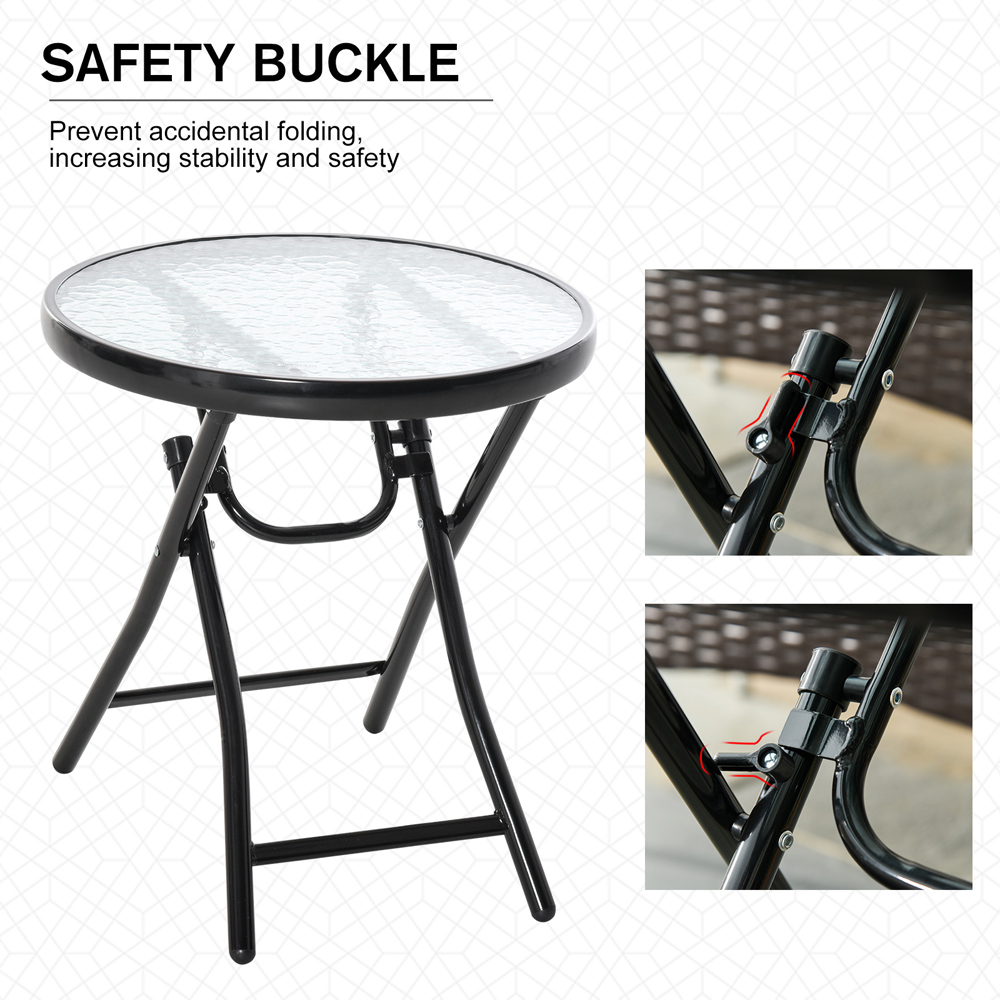 Outsunny Black Round Foldable Garden Table Image 7