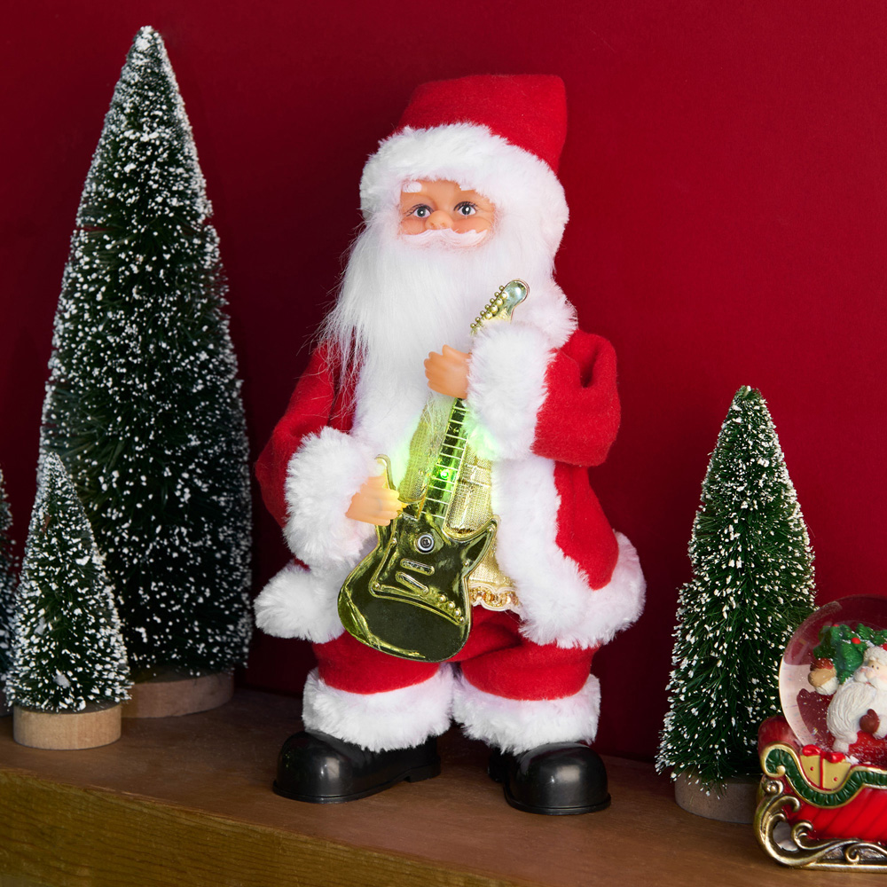 Dancing Santa with Guitar Decoration Image 2