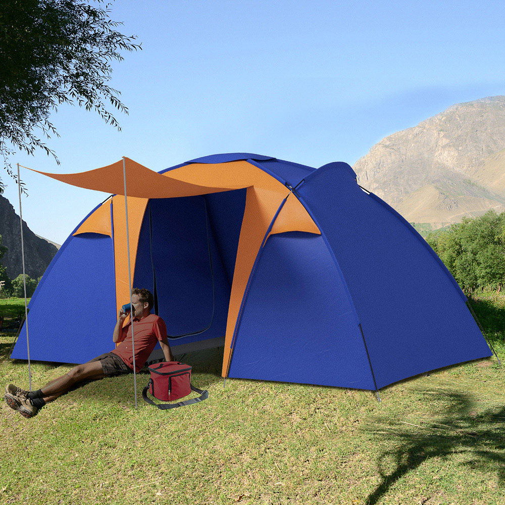 Outsunny 4-6 Person Large Waterproof Camping Tent Blue Image 2