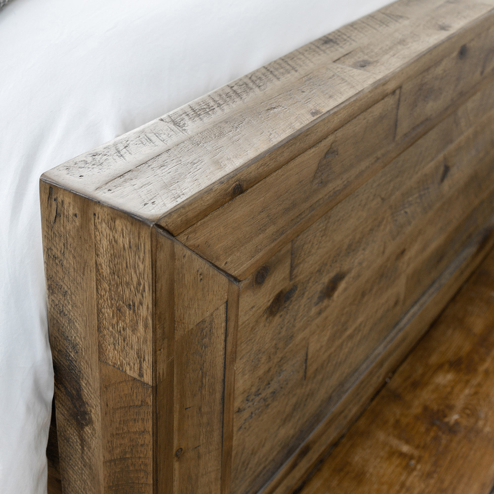 Julian Bowen Hoxton Super King Rustic Oak Wooden Bed Frame Image 6