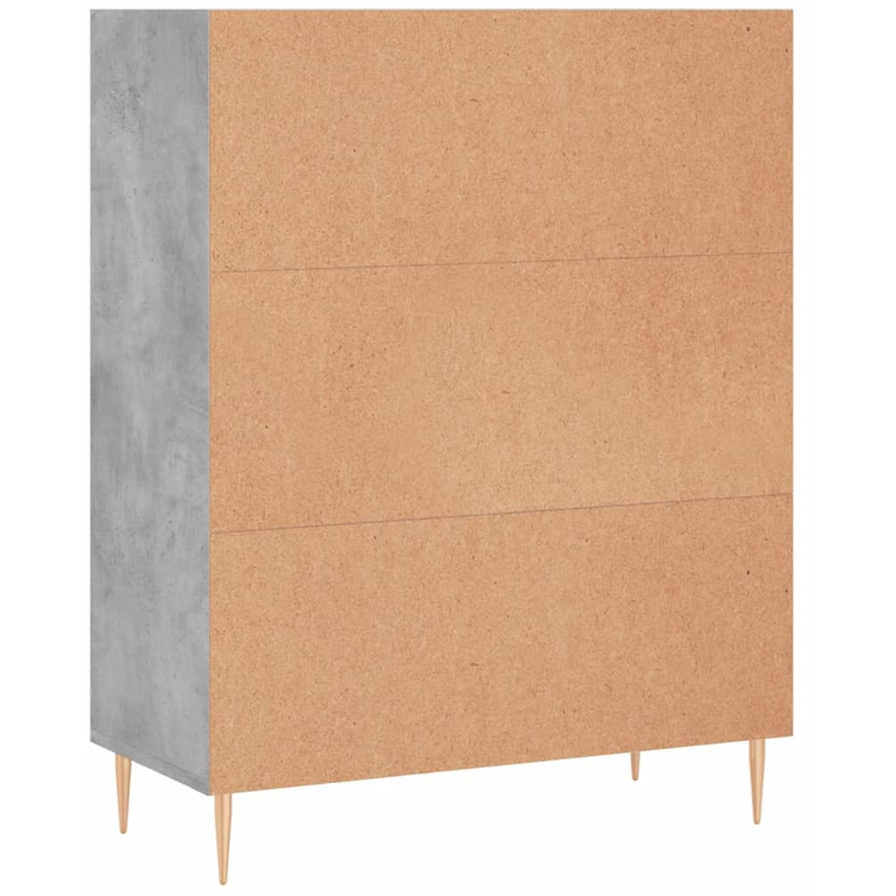 vidaXL 3 Shelf Concrete Grey Bookcase Image 6