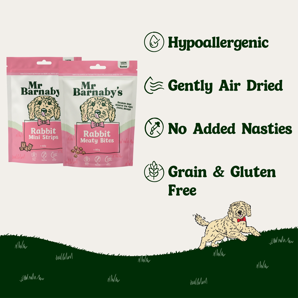 Mr Barnaby's Rabbit Dog Treat Bundle 80g 2 Pack Image 4