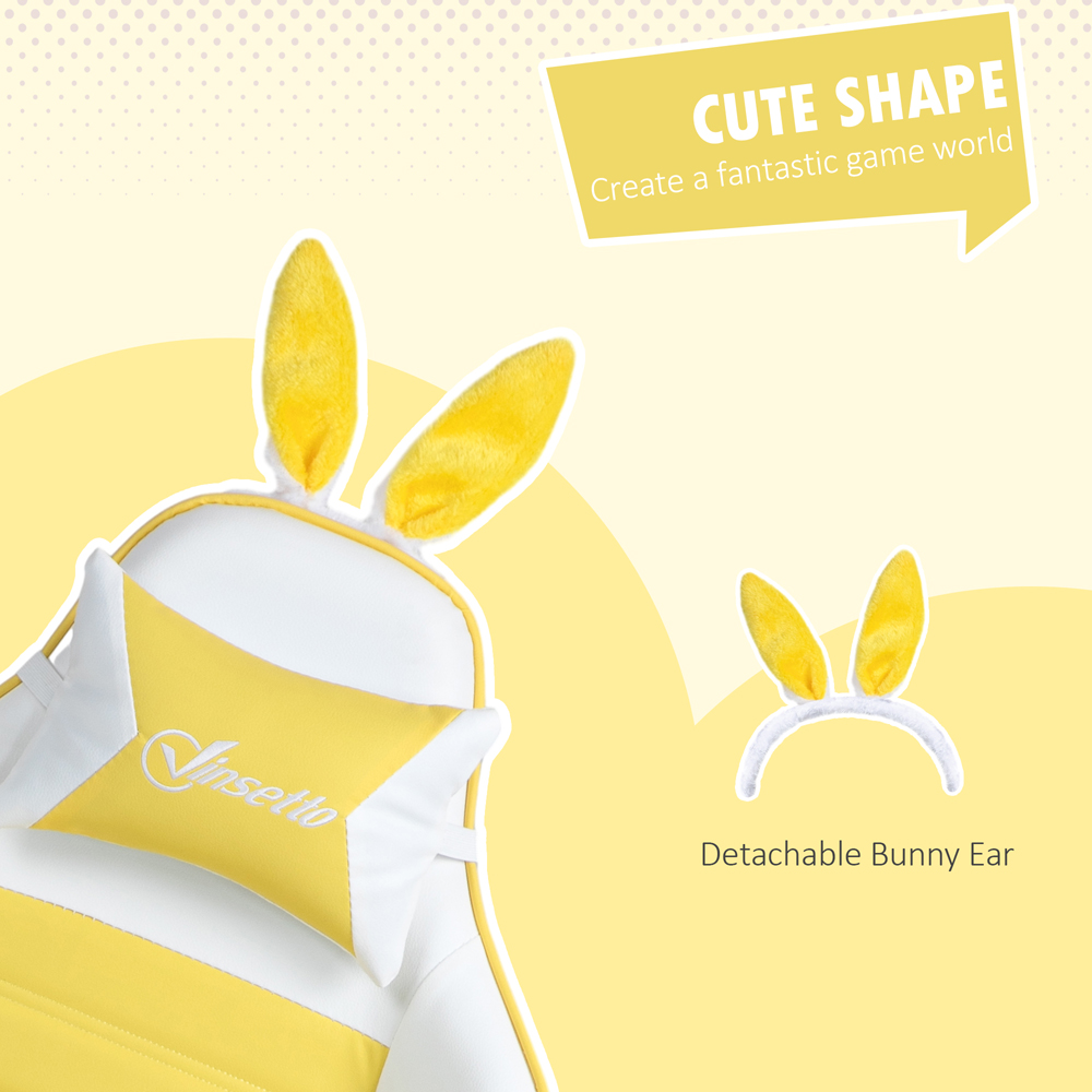 Portland Yellow Rabbit Ear Gaming Chair with Footrest Image 4