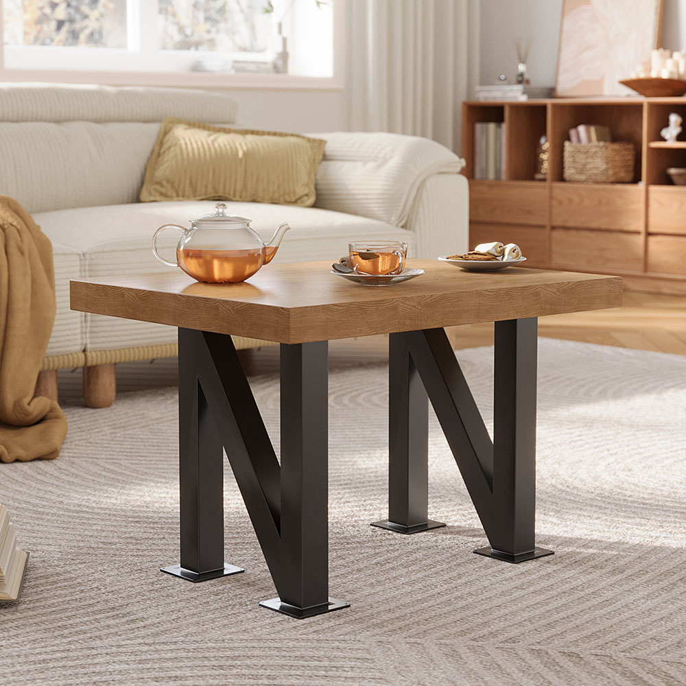 Living and Home Black Anti Slip Modern N Shaped Iron Table Legs 30cm 2 Pack Image 6