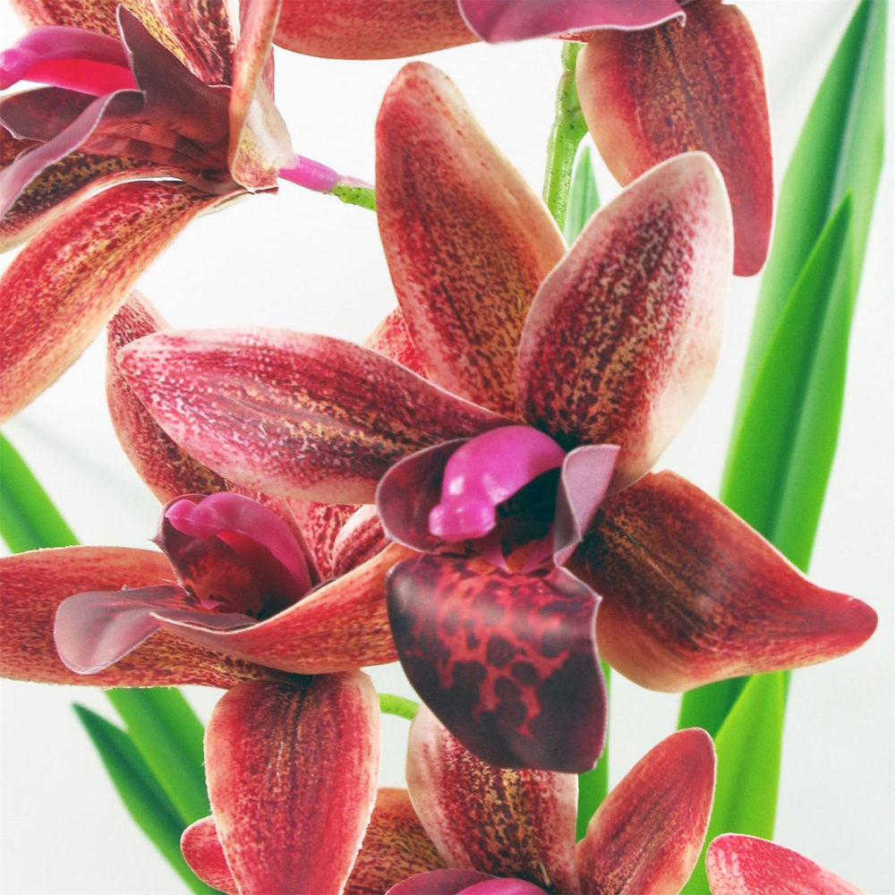 Leaf Dark Pink Artificial Orchid in Ceramic Planter 1.6ft Image 5