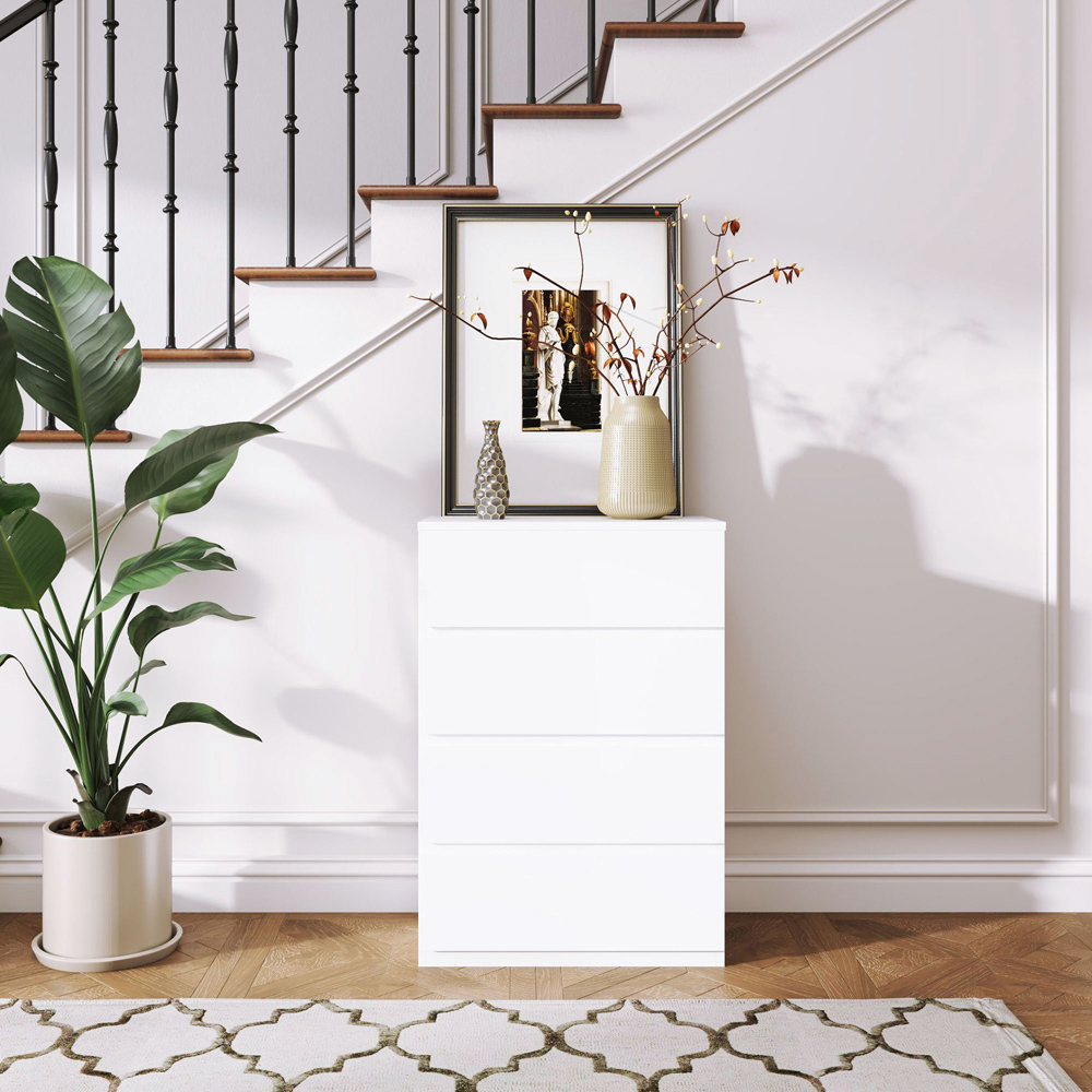 Portland 4 Drawer White Chest of Drawers Image 5