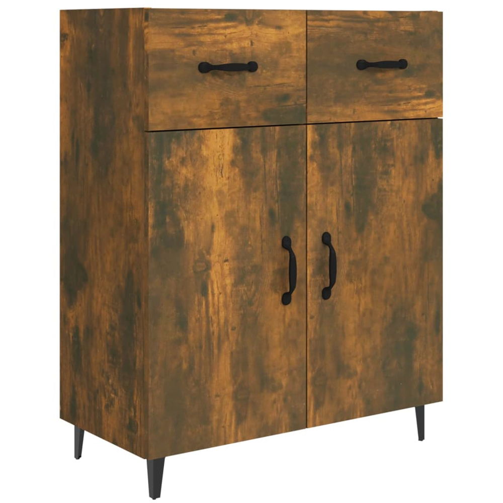 vidaXL 2 Door 2 Drawer Smoked Oak Sideboard Image 2