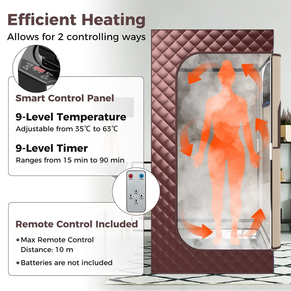 Costway Portable Home Steam Sauna with 3L Steam Generator Image 4