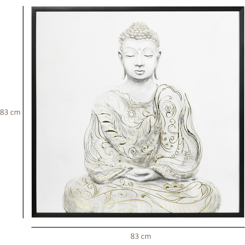 HOMCOM Gold Textured Meditating Buddha Wall Art Canvas 83 x 83cm Image 7