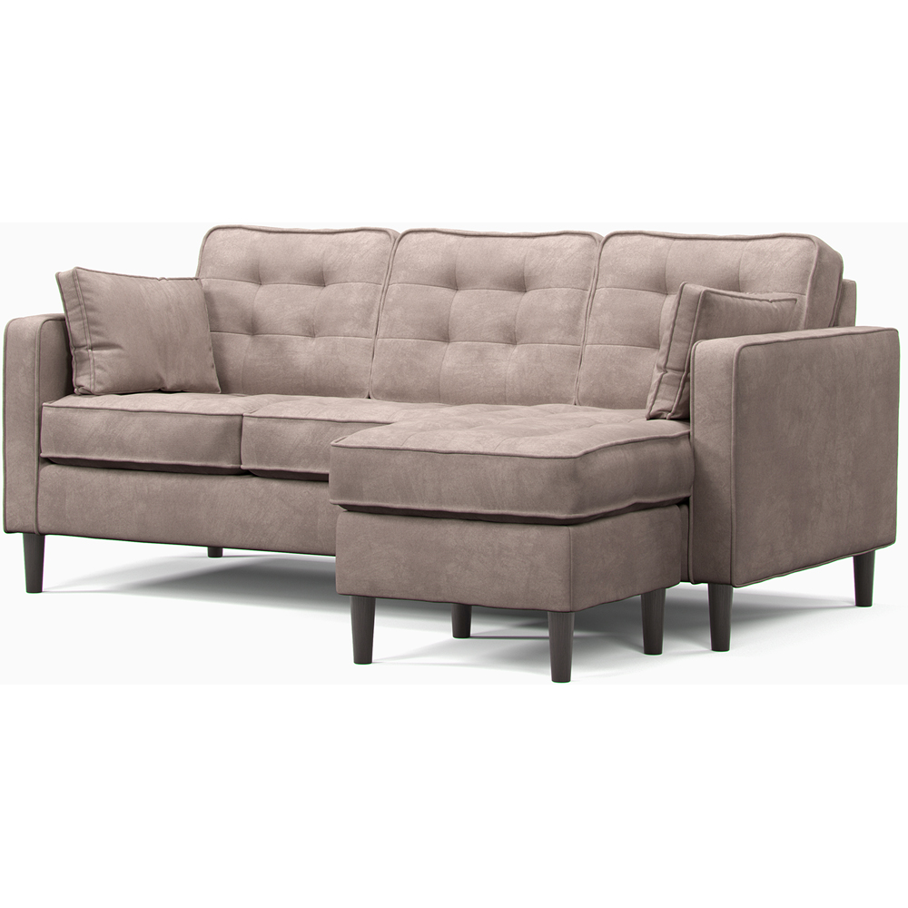 Eden 3 Seater Pewter Chenille Reversible L Shaped Corner Sofa Image 3