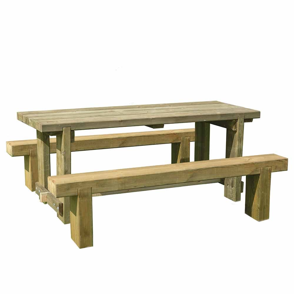 Forest Garden Refectory Picnic Table and Bench 6ft Image 3