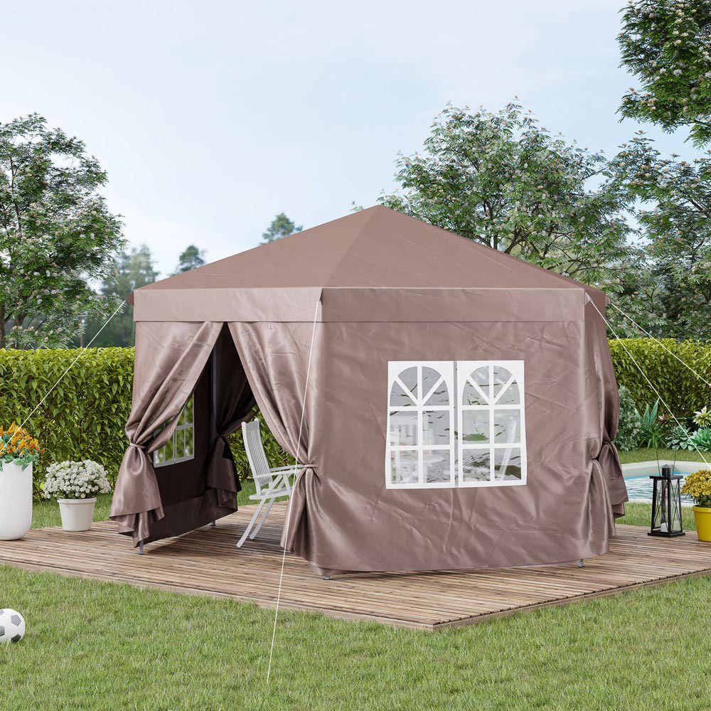 Outsunny 4 x 4m Marquee Gazebo with Metal Net Image 1