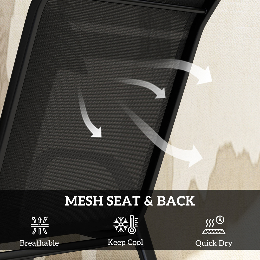 Outsunny 4 Seater Black Garden Dining Set Image 5