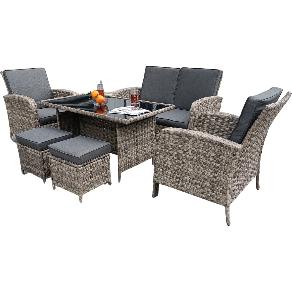Outdoor Living Dorchester 6 Seater Rattan Wicker Garden Dining Set Image 2