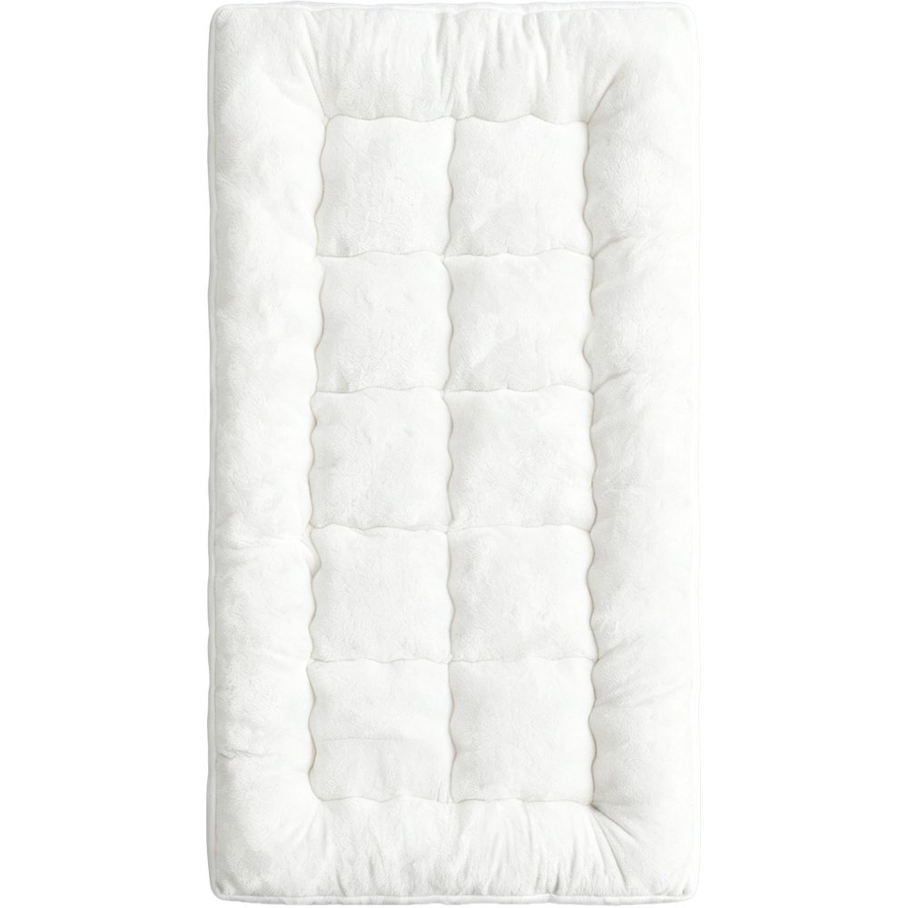 Living and Home Single White and Grey Quilted Plush Mattress Topper Image 3