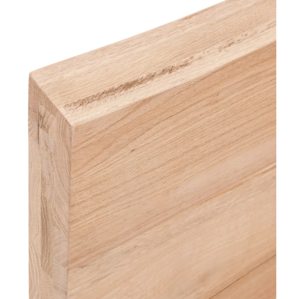 vidaXL 60cm Light Brown Treated Solid Oak Wood Floating Wall Shelf Image 5