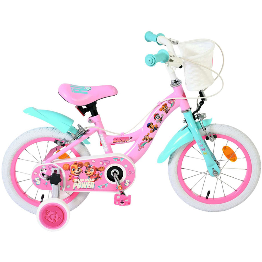 Volare Paw Patrol Kids 14 inch Multicolour Bike with Stabilisers and Basket Image 6