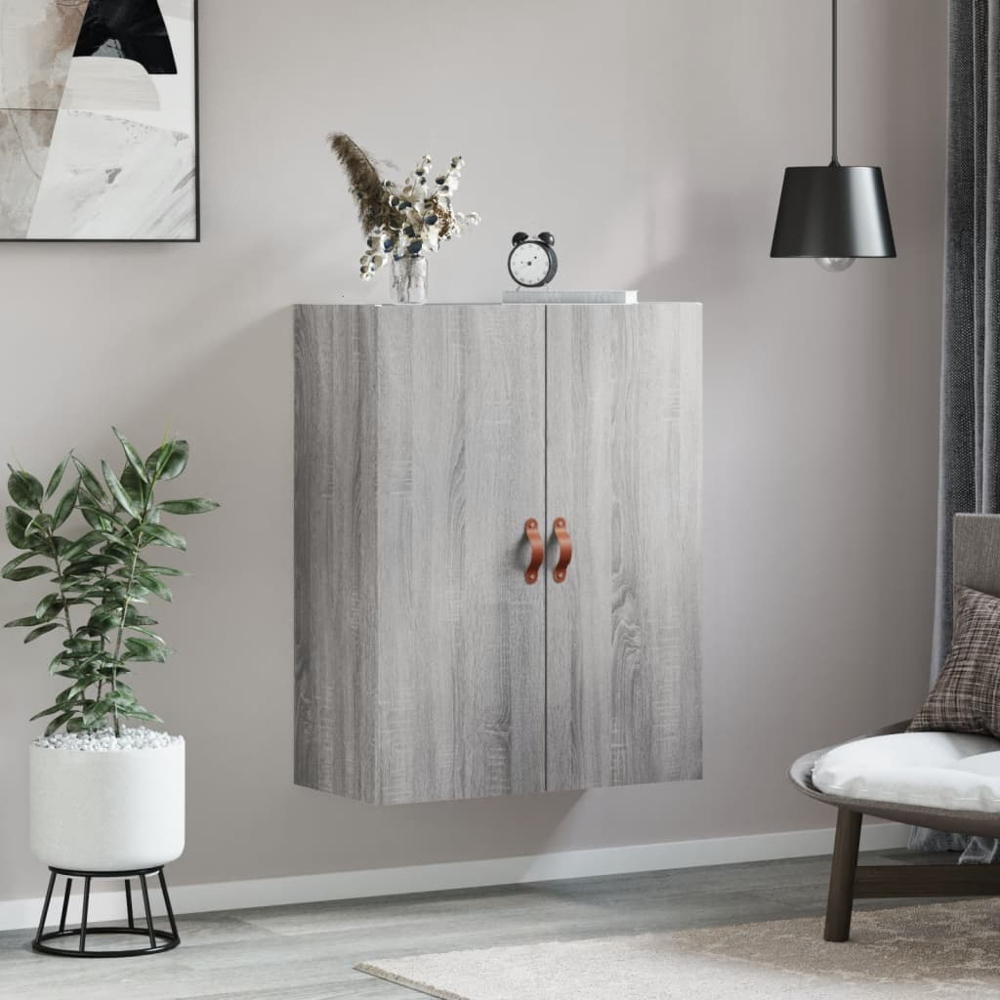 vidaXL 2 Door Grey Sonoma Wall Mounted Cabinet Image 3