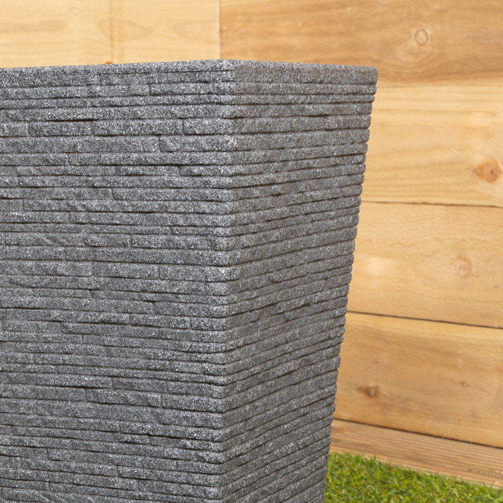 Samuel Alexander Ash Grey Slate Tall Plastic Garden Patio Trough Image 5