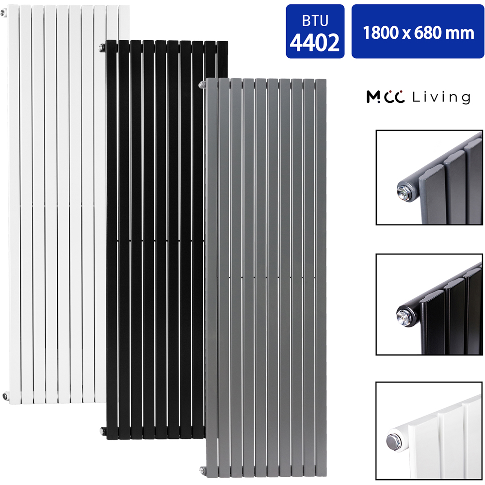 Anthracite 4402 BTU Single Flat Panel Vertical Column Radiator 1800 x 680mm Image 4