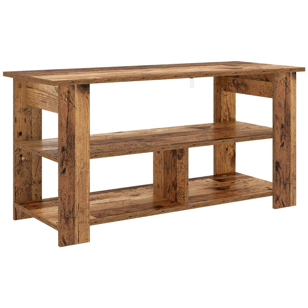 vidaXL 2 Shelf Old Wood Wide TV Stand Image 7