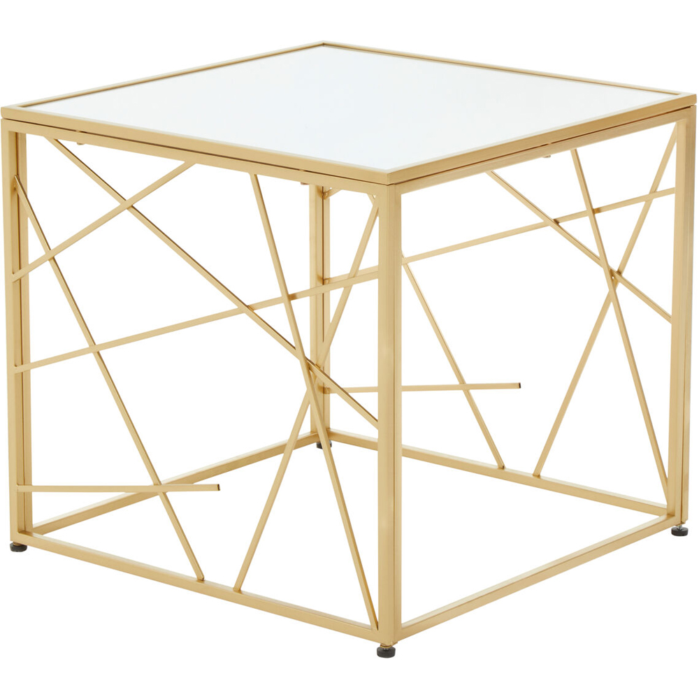 Premier Housewares Farran Gold Square Side Table Image 2