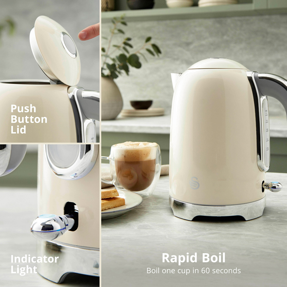 Swan Solace Cream Rapid Boil 1.7L Jug Kettle Image 4