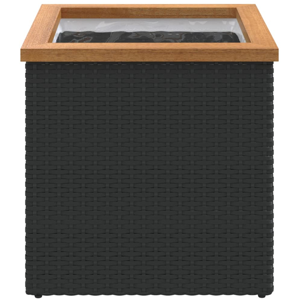 vidaXL Black PE Rattan Square Garden Planter 40cm Image 2