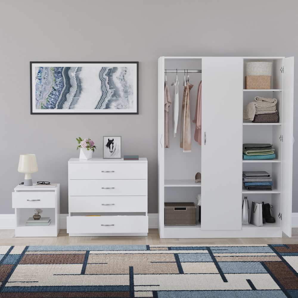 VIDA DESIGNS Riano White 3 Piece Bedroom Furniture Set Image 3