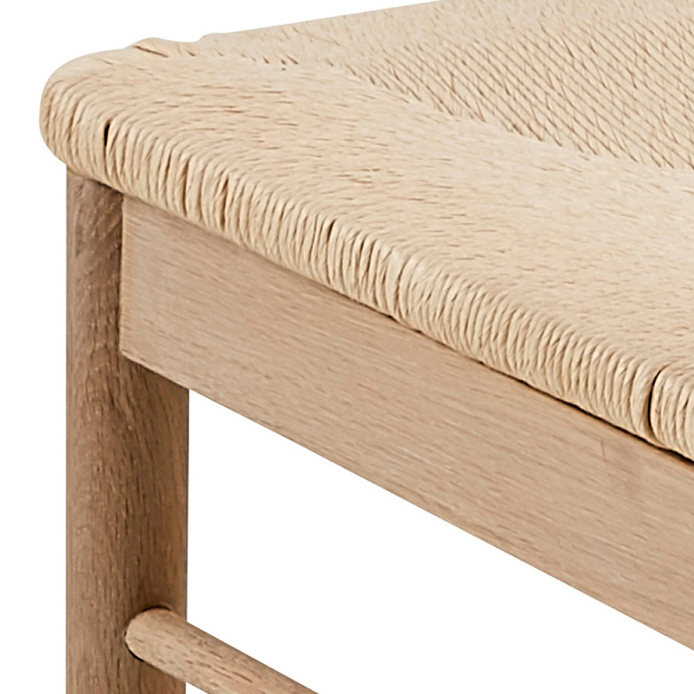 Florence Cassandra Set of 2 White Oak Dining Chairs with Armrest Image 7