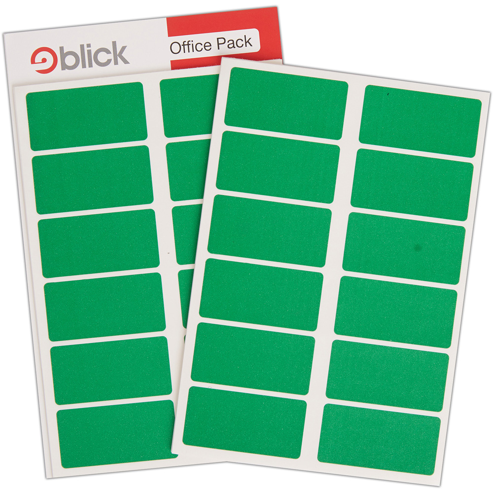 Blick Green Rectangular Self Adhesive Office Stickers 25 x 50mm 320 Pack Image 4