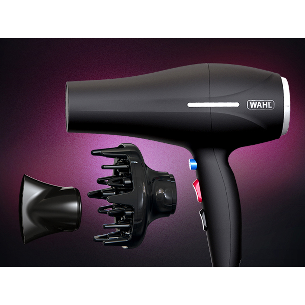 Wahl Ionic Smooth Black Hair Dryer with Detachable Diffuser Head 2200W Image 7